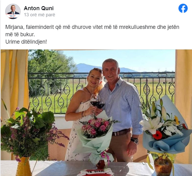 Deputeti i LDK-së bëhet romantik, me urim special për gruan e tij