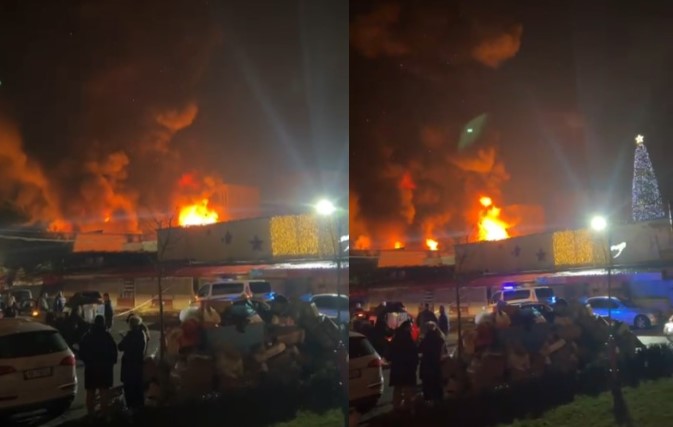 VIDEO/ Vijojnë flakët e zjarrit në tregun e rrobave në “5 maji”! Evakuohen banorët e pallateve përreth, pronarët e bizneseve në panik