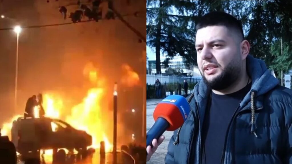 “Vrapoja për të fikur zjarrin” – Iu rrezikua jeta gjatë protestës së opozitës, rrëfehet operatori i News24: Protestuesit më ndihmuan! Njëri prej tyre hyri mes flakëve për të marrë kamerën