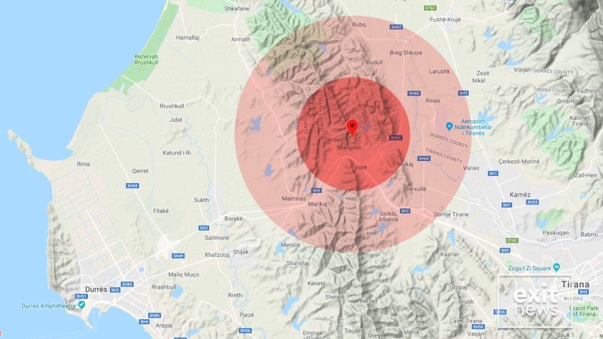 Lëkundje në Shqipëri  ja epiqendra dhe sa ishte magnituda e tërmetit