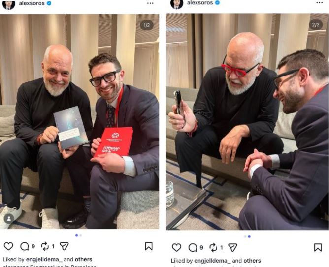 Fotolajm  Alex Soros zbulon takimin kokë më kokë me mikun e tij të vjetër  Edi Rama në Barcelonë 