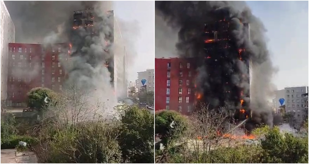 VIDEO  Zjarri në kompleksin e pallatit në Tiranë  momentet kur flakët   pushtojnë  fasadën e godinës pranë QSUT së