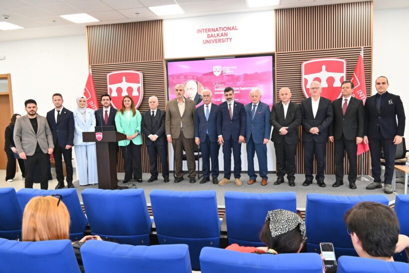 Prof  Dr  Halit Eren në Universitetin Ndërkombëtar Ballkanik mbajti konferencë me temë   Çështjet aktuale të komunitetit turk në Ballkan 