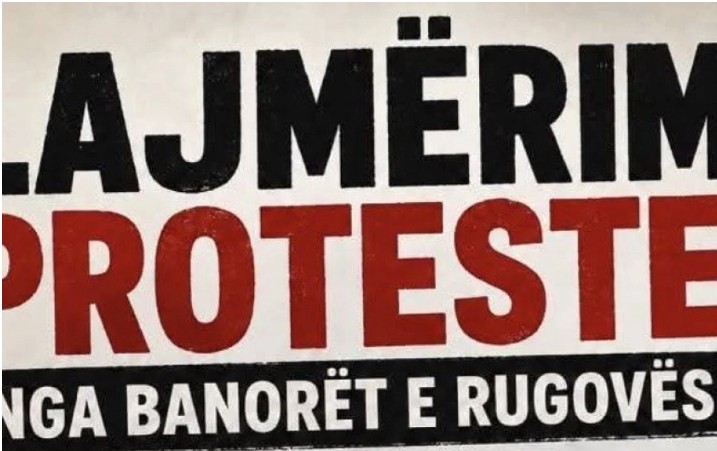 Protestë kundër ndalimit të mallrave dhe shërbimeve ndërtimore në Rugovë
