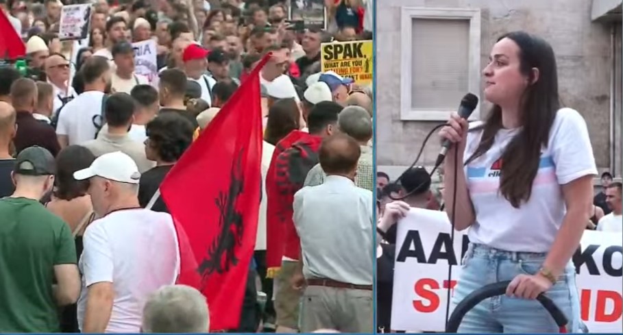 Dhuna policore ndaj protestuesve  aktivistja  Ne nuk jemi kriminelë  por kryeministri që bashkëpunon me krimin dhe qeveria e tij në SPAK