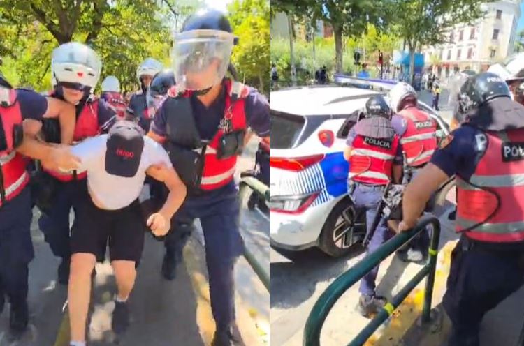 Të paktën 20 protestues shoqërohen në polici, mes tyre edhe një gazetare