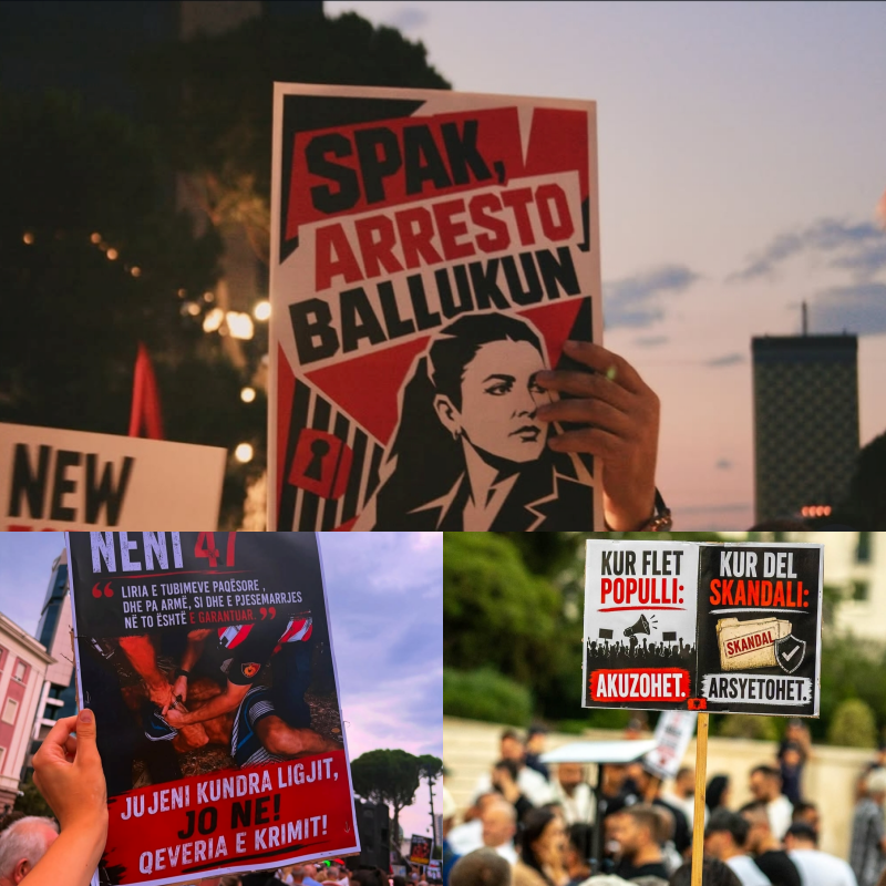 Shqiptarët në revoltë   SPAK arresto Ballukun   mesazhet  pikante  nëpërmjet pankartave në protestën e 31 të  Qeveria e krimit  Rama jep dorëheqjen  e gjithë Shqipëria kundër teje 